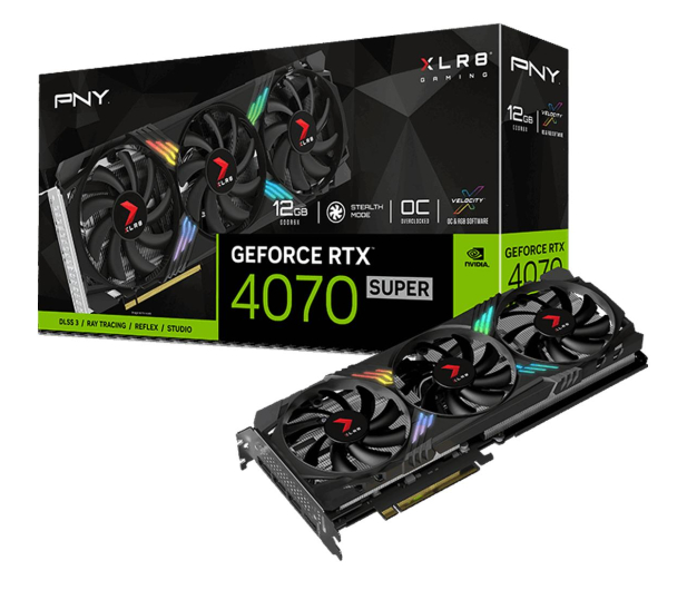 PNY GeForce RTX 4070 SUPER XLR8 Gaming VERTO X3 OC 12GB GDDR6X